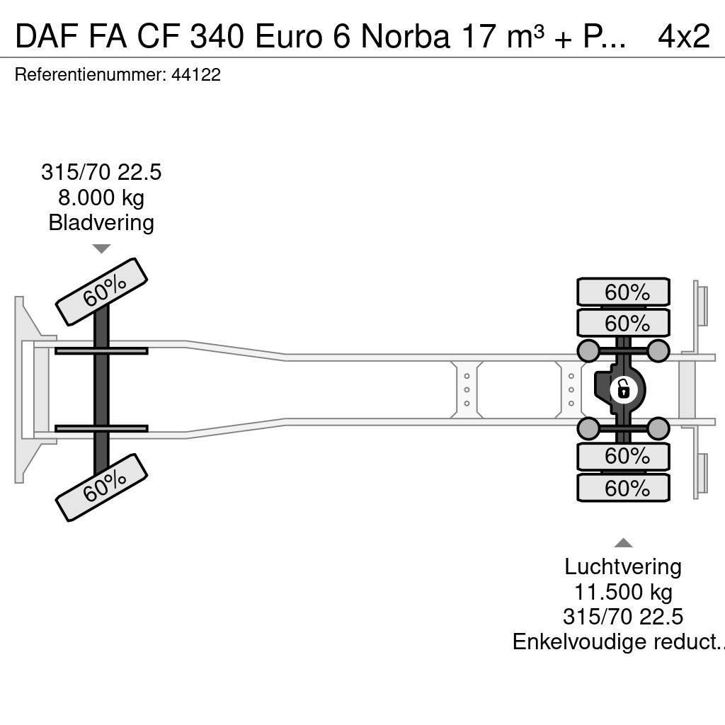 DAF FA CF 340 Euro 6 Norba 17 m³ + Palfinger 3.8 Tonme Сміттєвози