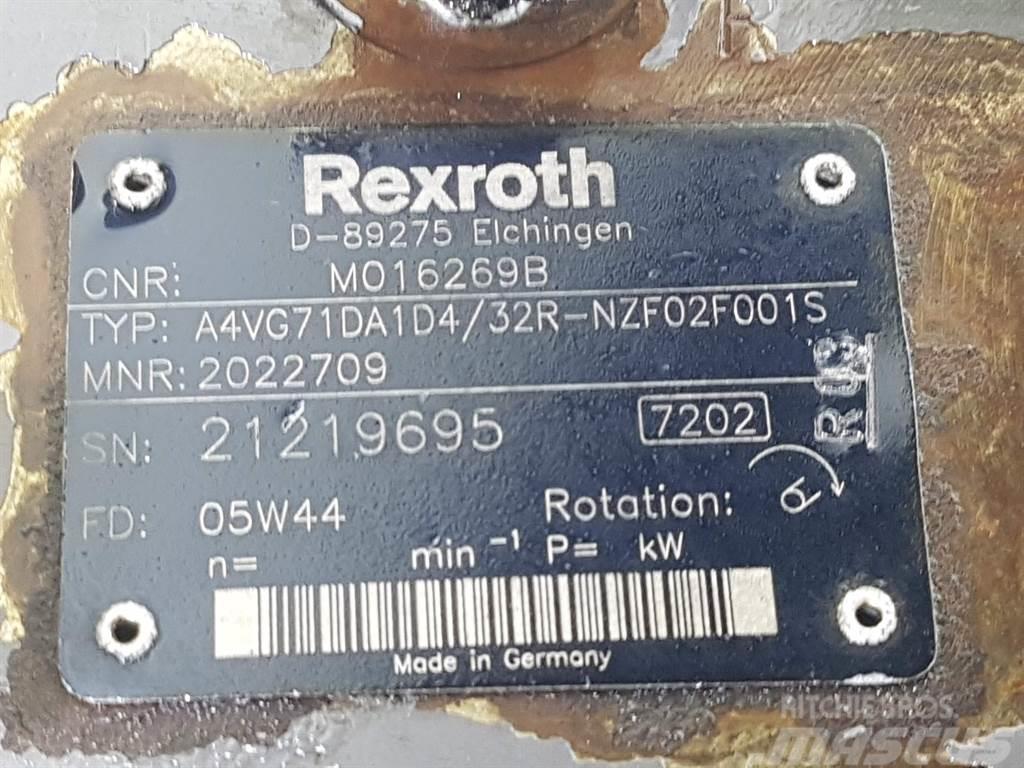 Rexroth A4VG71DA1D4/32R-R902022709-Drive pump/Fahrpumpe Гідравліка