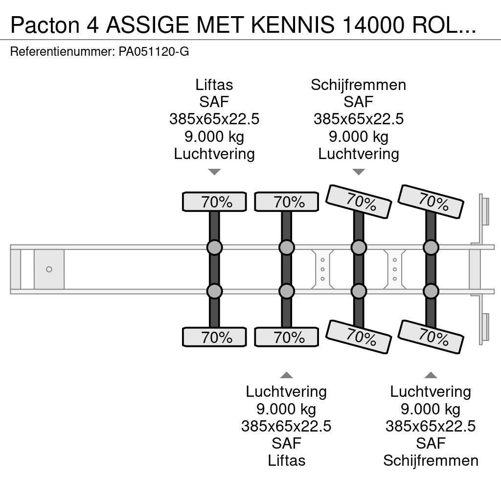 Pacton 4 ASSIGE MET KENNIS 14000 ROLLER KRAAN Напівпричепи-платформи/бічне розвантаження