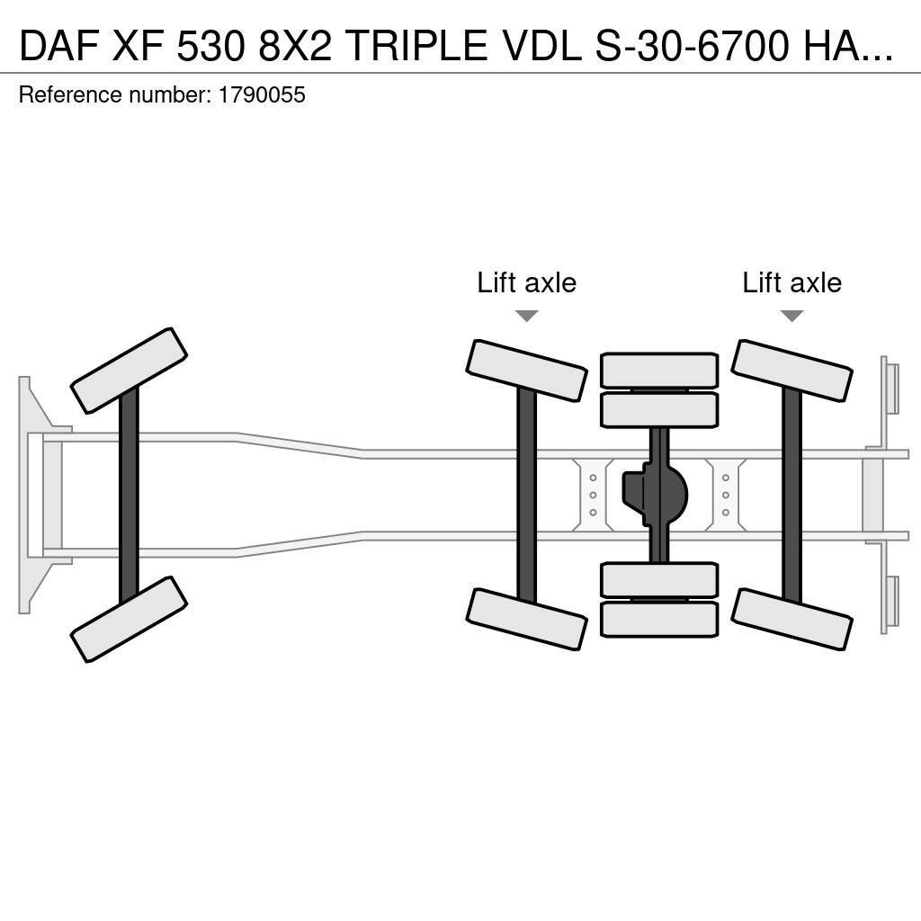 DAF XF 530 8X2 TRIPLE VDL S-30-6700 HAAKARMSYSTEEM/ABR Вантажівки з гаковим підйомом