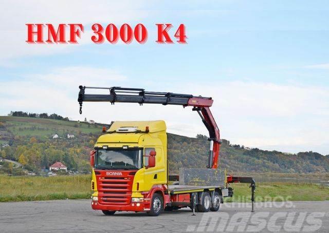 Scania R 400 Pritsche 6,50m +HMF 3000K4/FUNK*TOPZUSTAND Автокрани