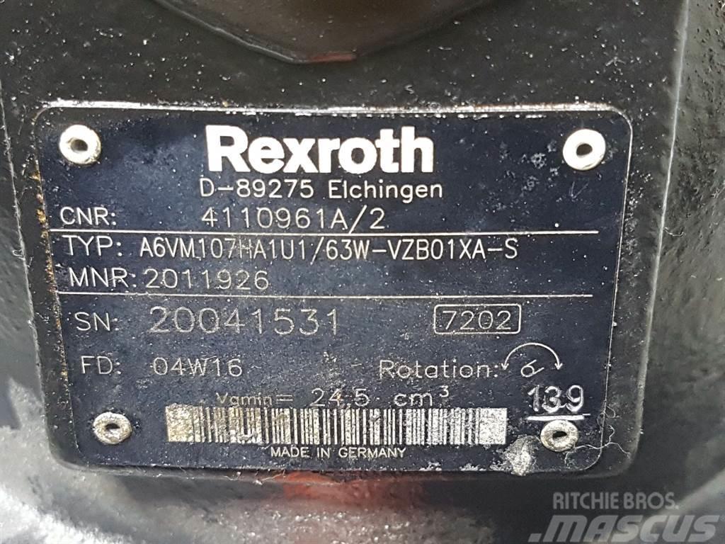 Ahlmann AS50-4110961A-Rexroth A6VM107HA1U1/63W-Drive motor Hydraulics