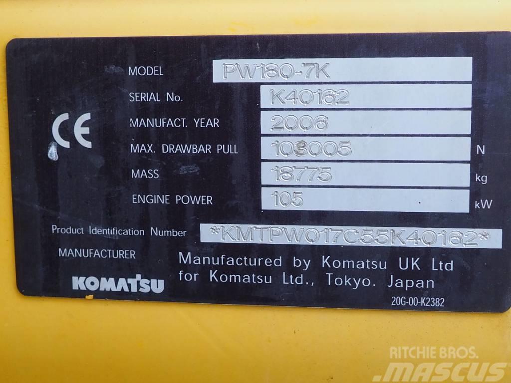Komatsu PW180-7K Wheeled excavators