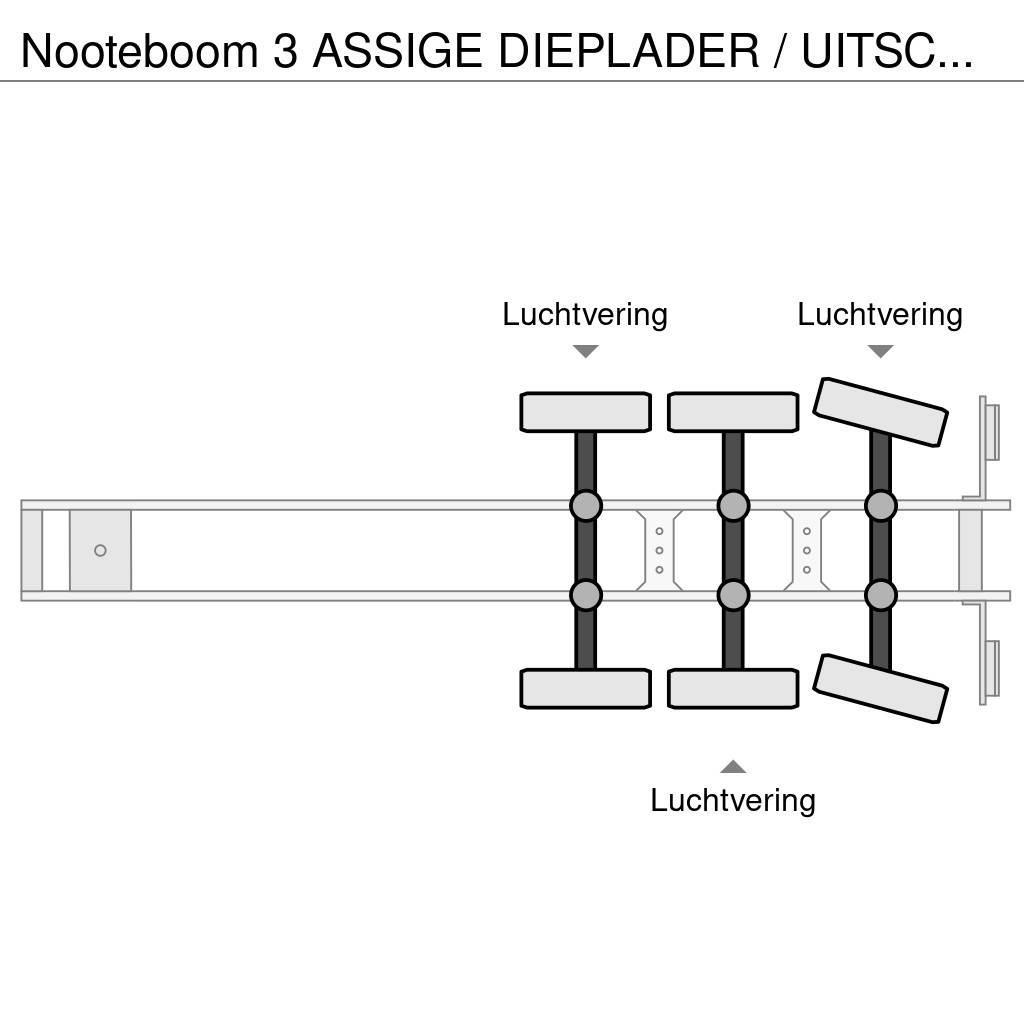 Nooteboom 3 ASSIGE DIEPLADER / UITSCHUIFBAAR / EXTENDABLE / Low loader-semi-trailers