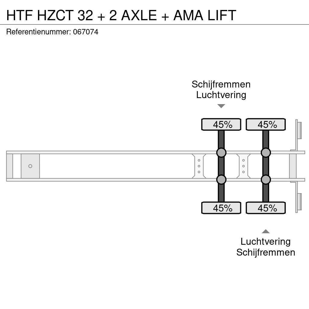 HTF HZCT 32 + 2 AXLE + AMA LIFT Box body semi-trailers