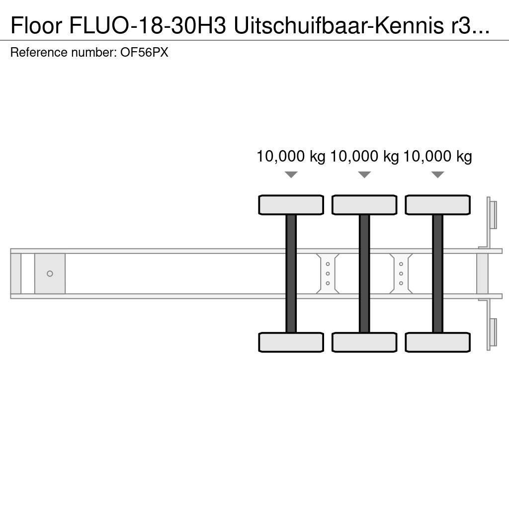 Floor FLUO-18-30H3 Uitschuifbaar-Kennis r36-3x Gestuurd Flatbed/Dropside semi-trailers