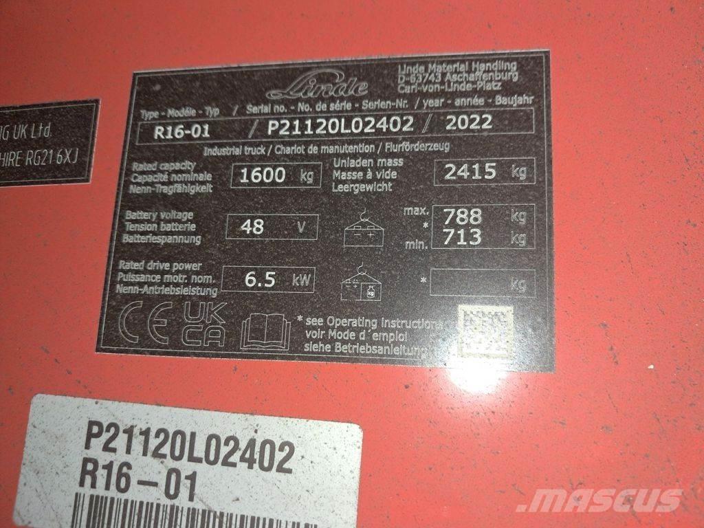 Linde R16-01 Електронавантажувачі