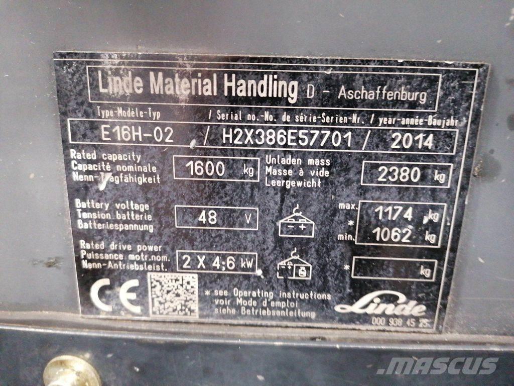 Linde E16H-02 Електронавантажувачі