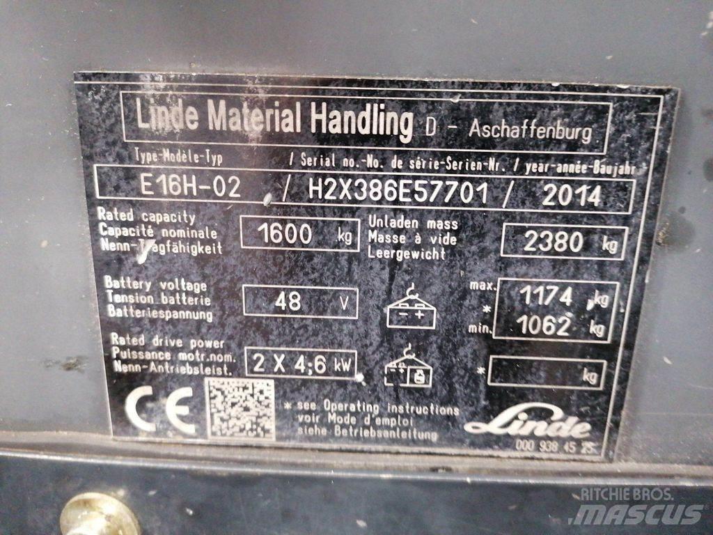 Linde E16H-02 Електронавантажувачі