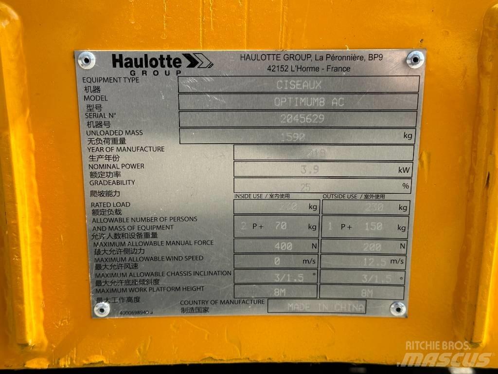 Haulotte OPTIMUM 8 Підйомники-ножиці