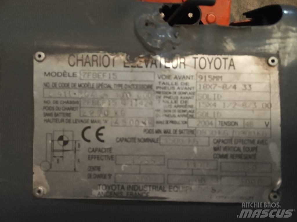 Toyota 7FBEF15 Електронавантажувачі