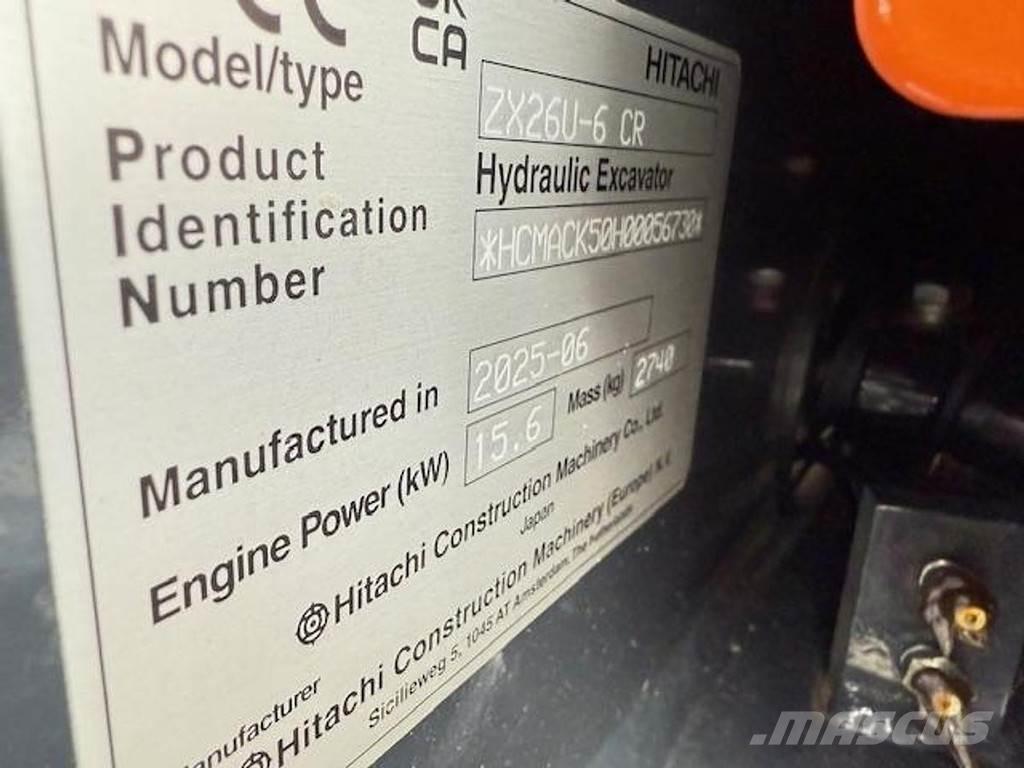 Hitachi ZX26 U-6 Міні-екскаватори < 7т