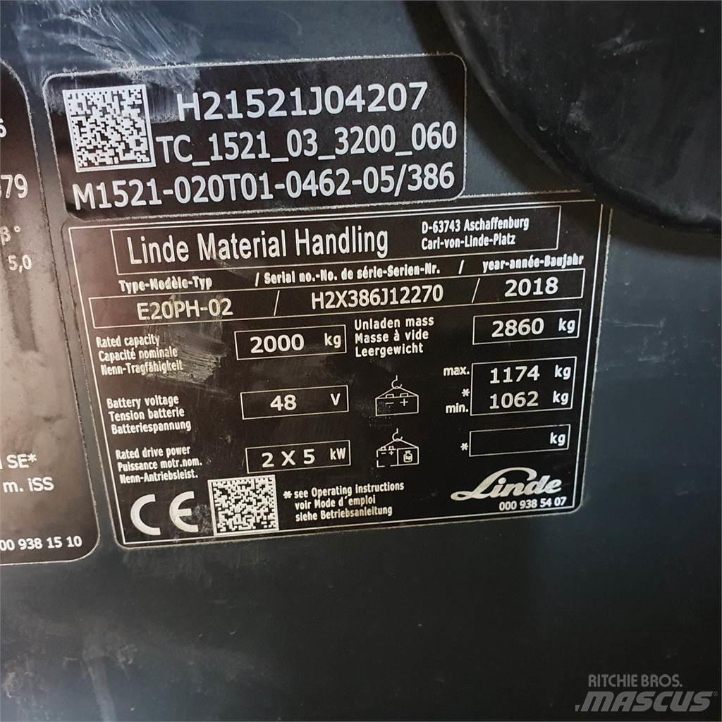 Linde E20PH Електронавантажувачі
