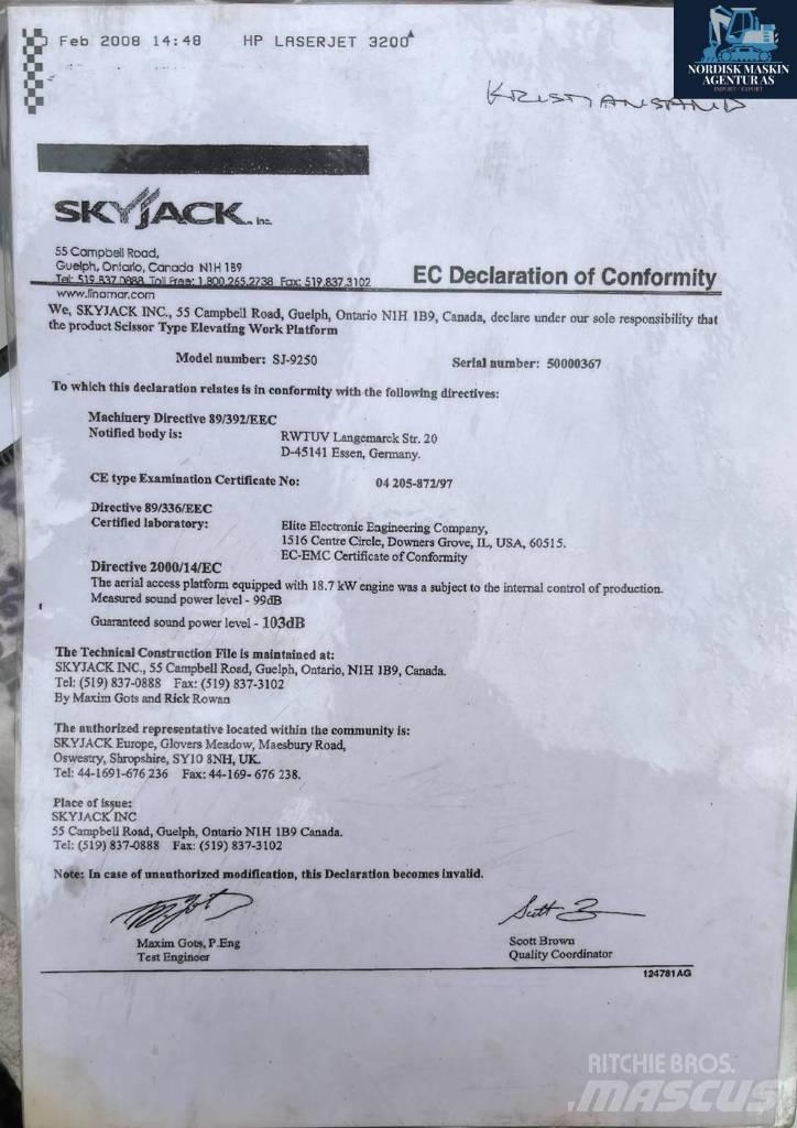 SkyJack 9250 Підйомники-ножиці