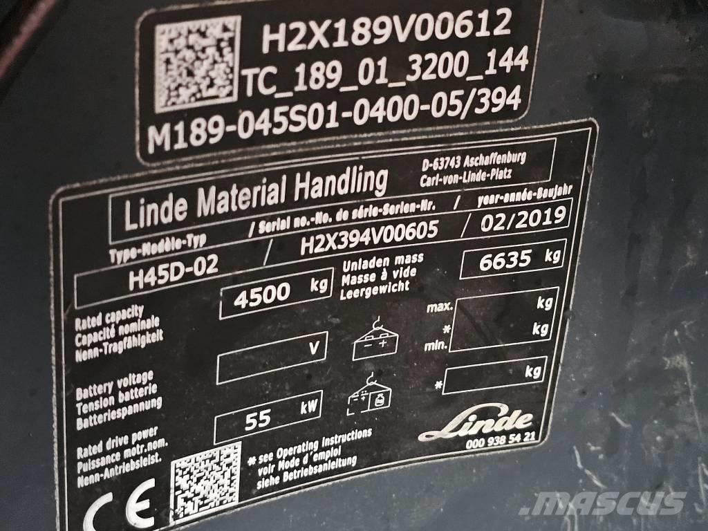 Linde H45D-02 Дизельні навантажувачі