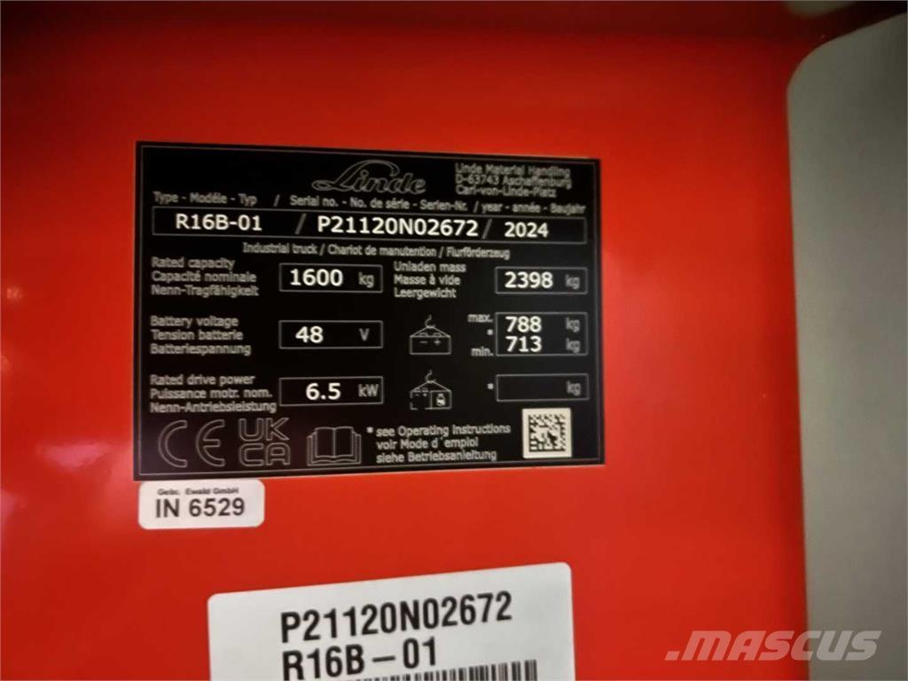 Linde R16B Річ-трак із високим підйомом