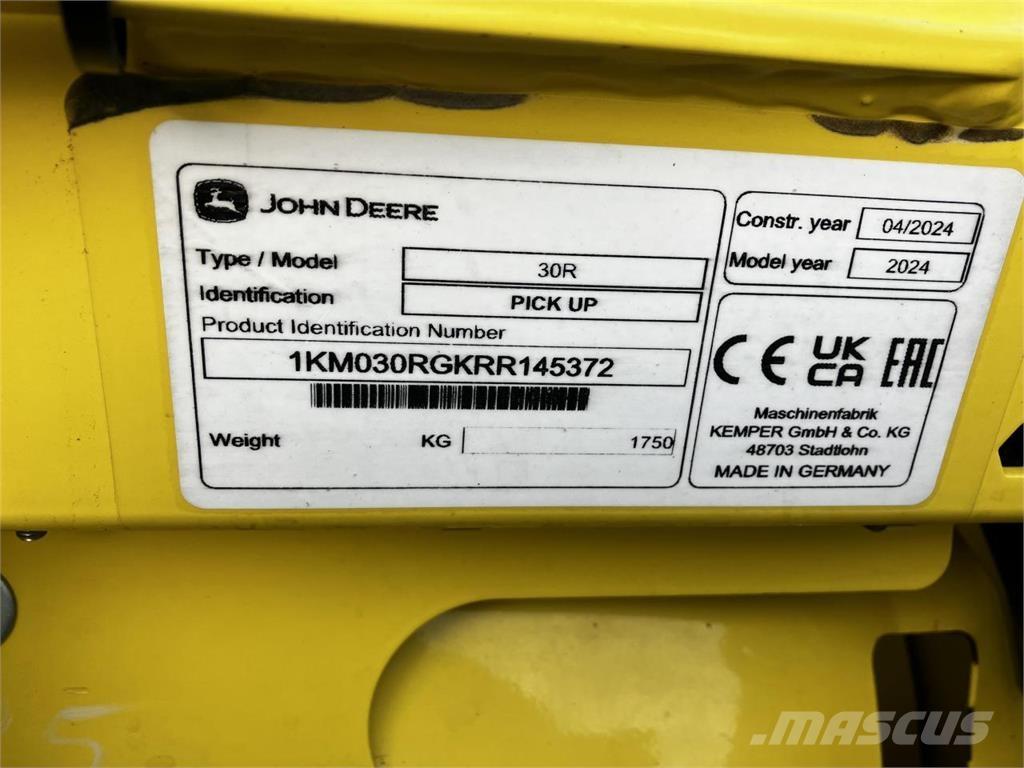 John Deere 30R Додаткове обладнання для збиральних комбайнів
