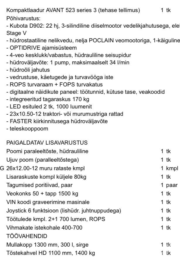 Avant 523 Міні-навантажувачі