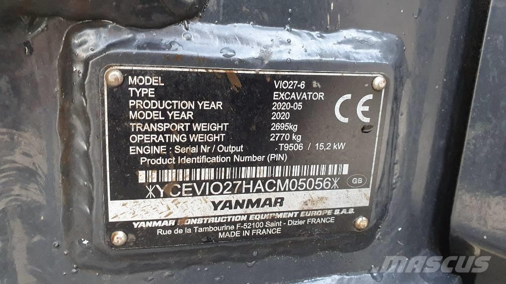 Yanmar VIO 27-6 Міні-екскаватори < 7т