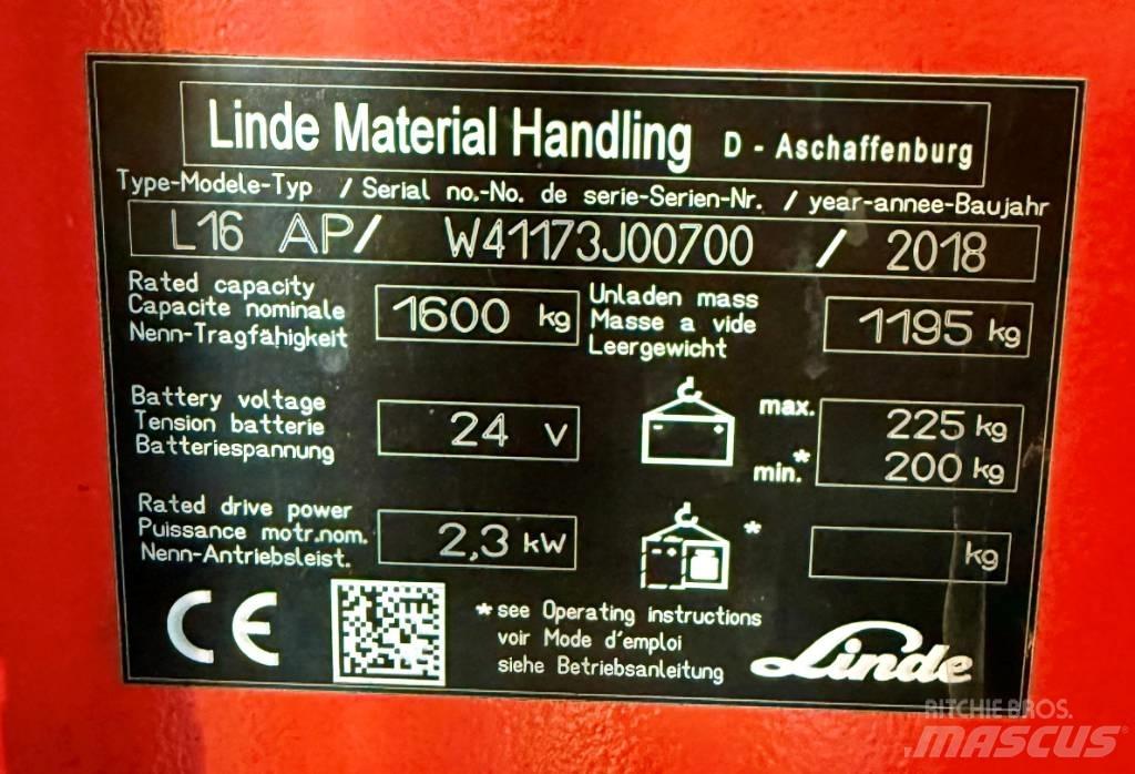 Linde L16APi/1173 Самохідні електроштабелери