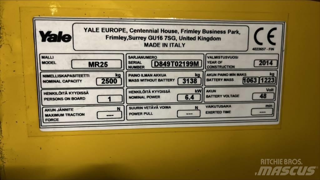 Yale MR25 Річ-трак із високим підйомом