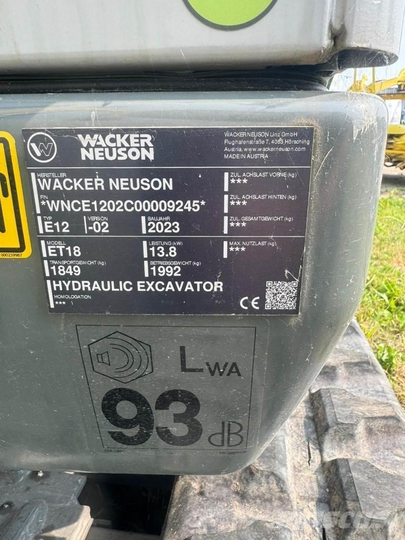Wacker ET 18 Міні-екскаватори < 7т