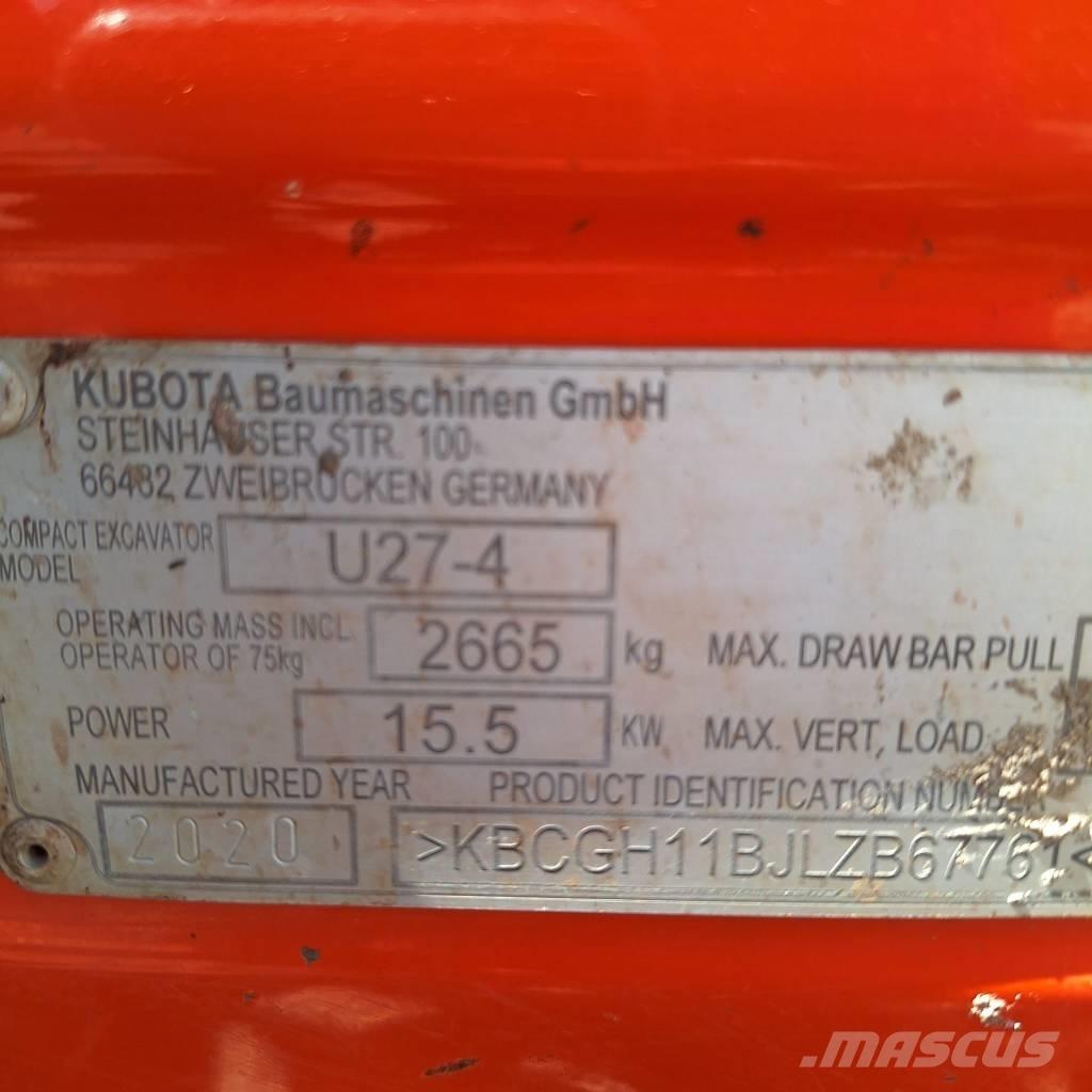 Kubota U 27-4 Міні-екскаватори < 7т
