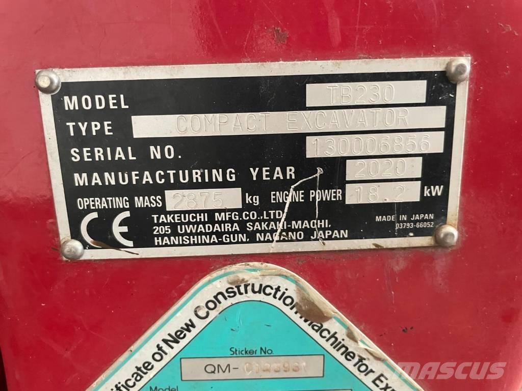 Takeuchi TB 230 Міні-екскаватори < 7т