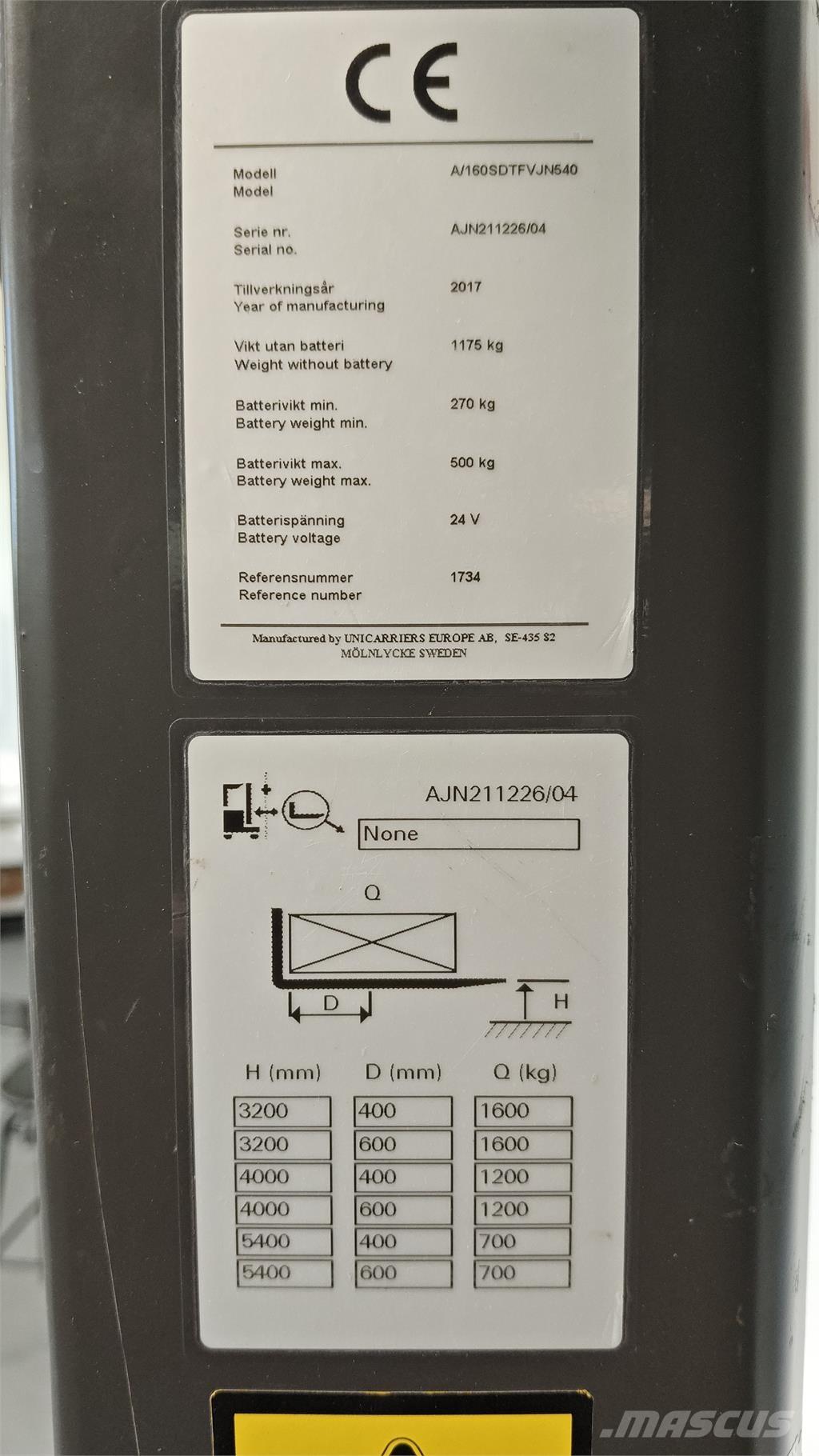 Atlet AJN160 Самохідні електроштабелери