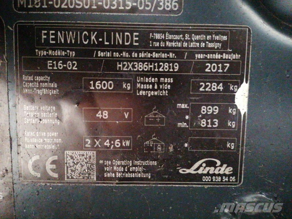 Linde E16-02 Електронавантажувачі