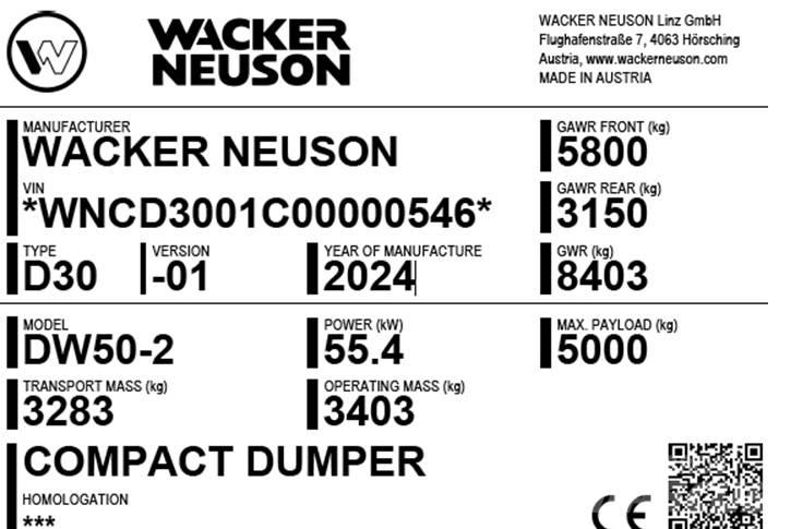 Wacker Neuson DW50-2 Міні самоскиди