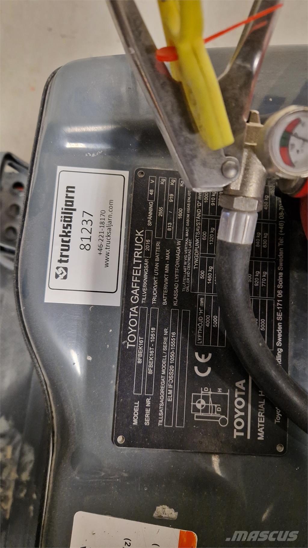 Toyota 8FBEK16T Електронавантажувачі