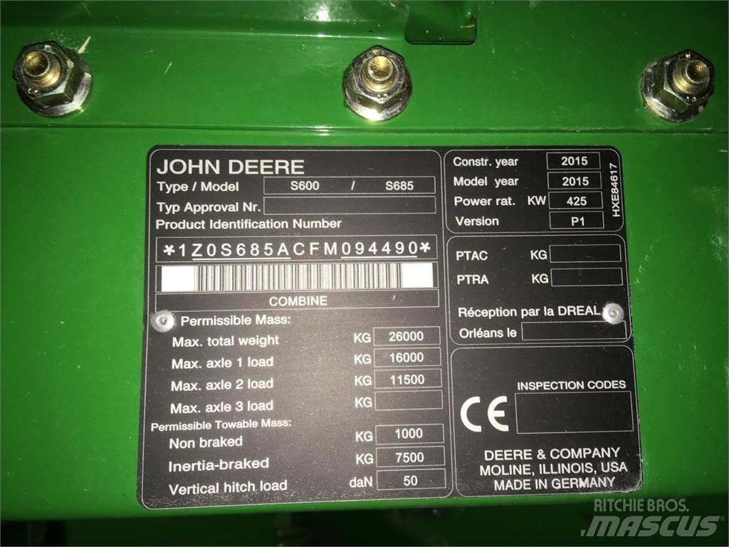 John Deere S685 Зернозбиральні комбайни