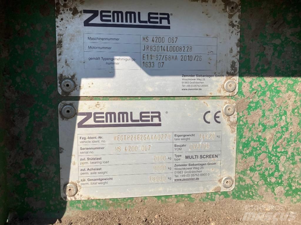 Zemmler MS4200 Мобільні грохоти
