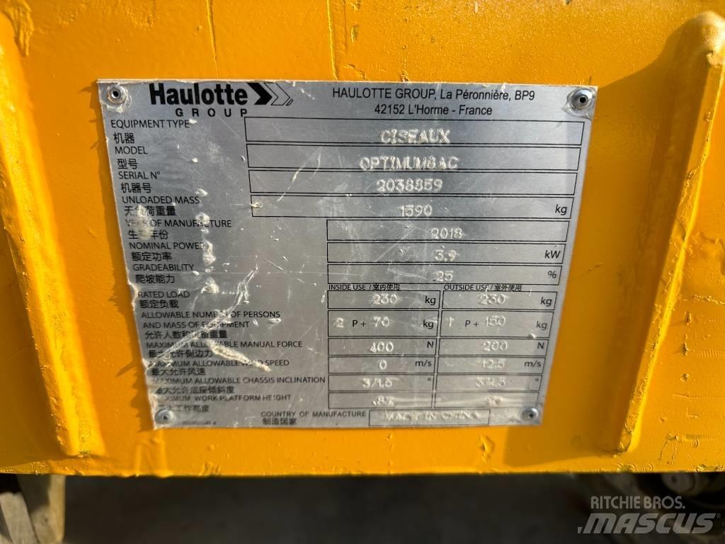 Haulotte OPTIMUM 8 Підйомники-ножиці