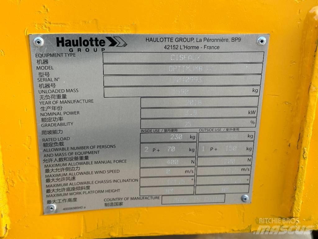 Haulotte OPTIMUM 8 Підйомники-ножиці