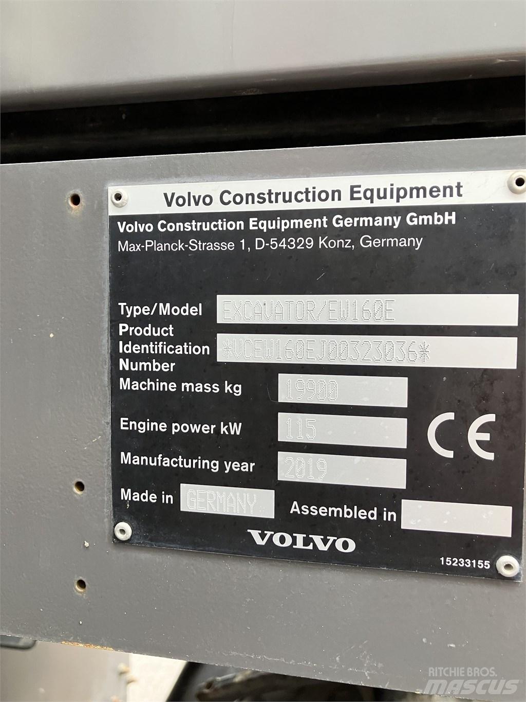 Volvo EW 160 E Колісні екскаватори