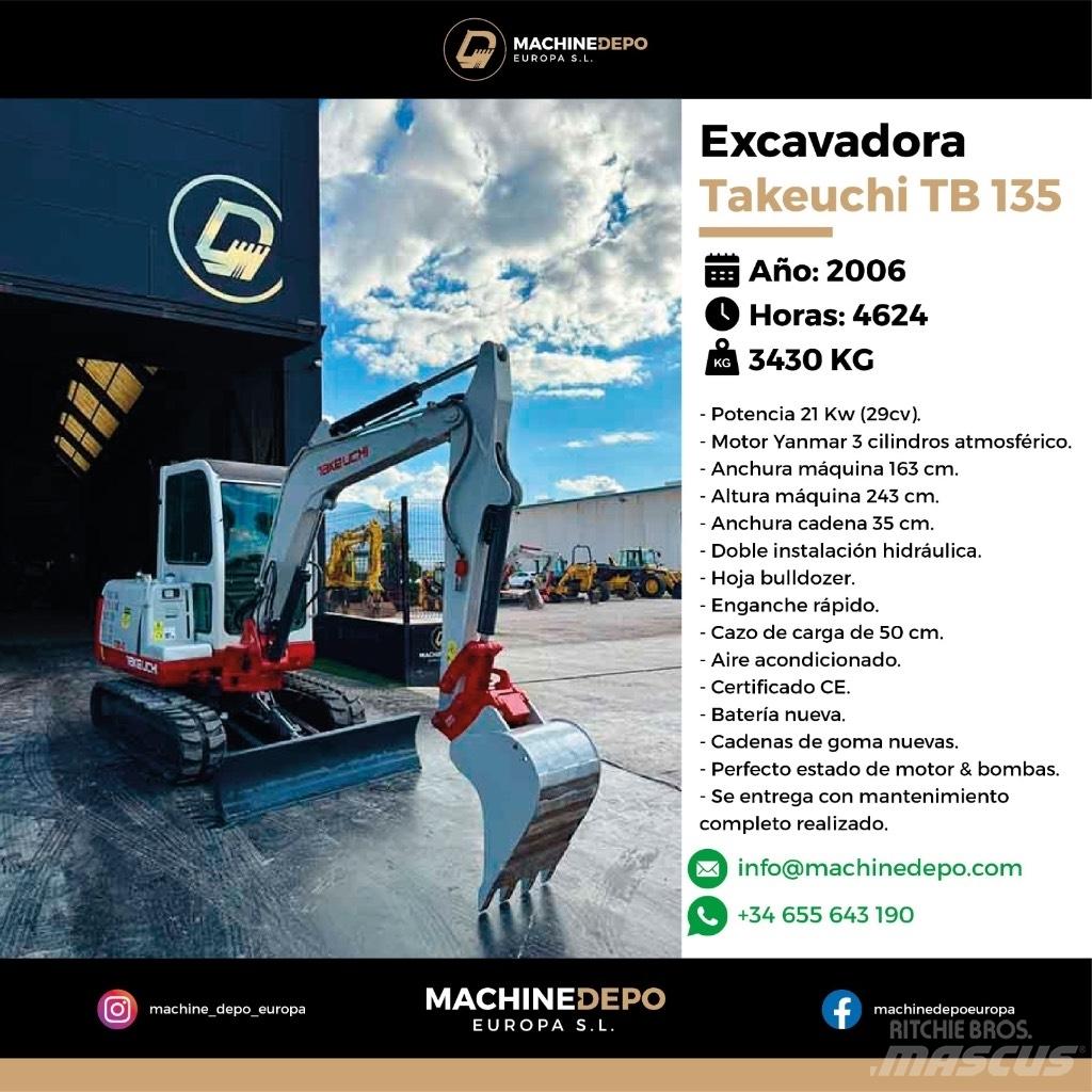 Takeuchi TB 135 Міні-екскаватори < 7т