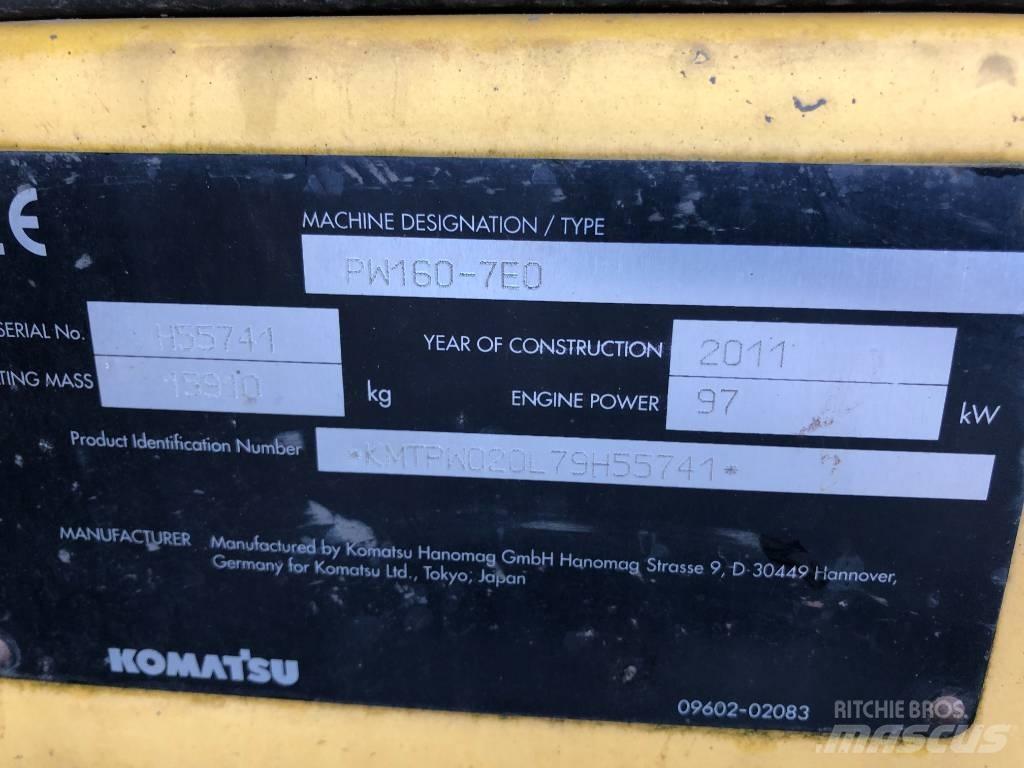 Komatsu PW160-7E0 Колісні екскаватори