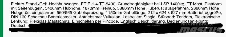 Crown ET40001.4 Ручні штабелери