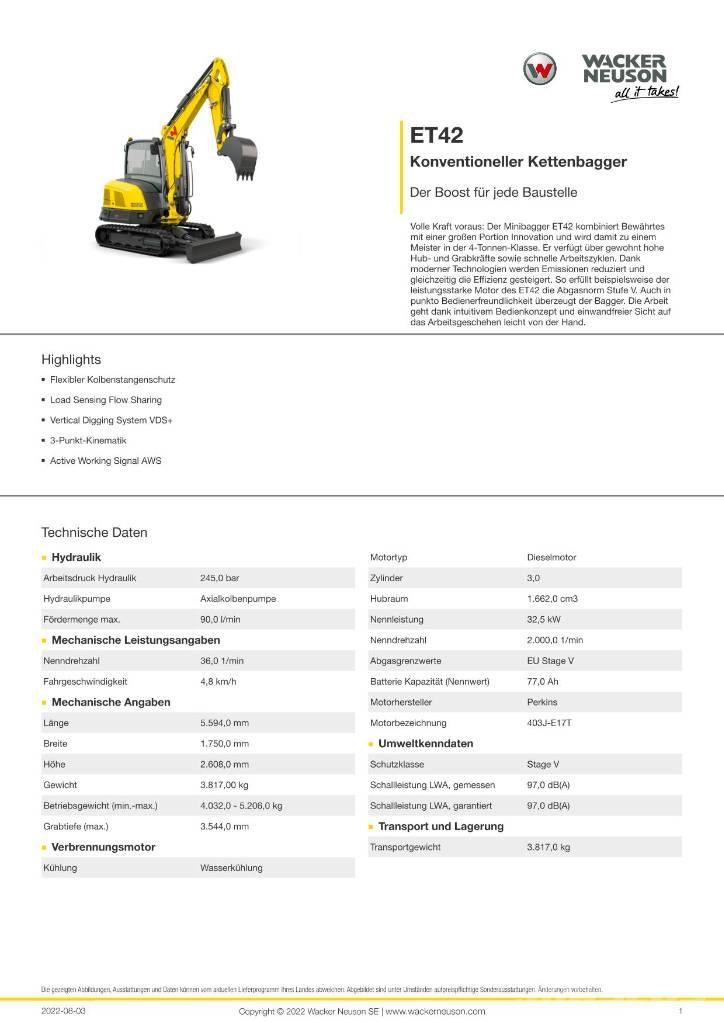 Wacker Neuson ET 42 Гусеничні екскаватори
