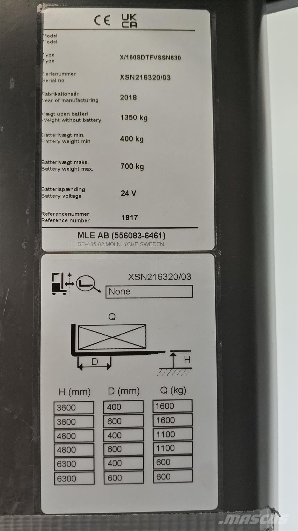 Atlet XSN160E Самохідні електроштабелери