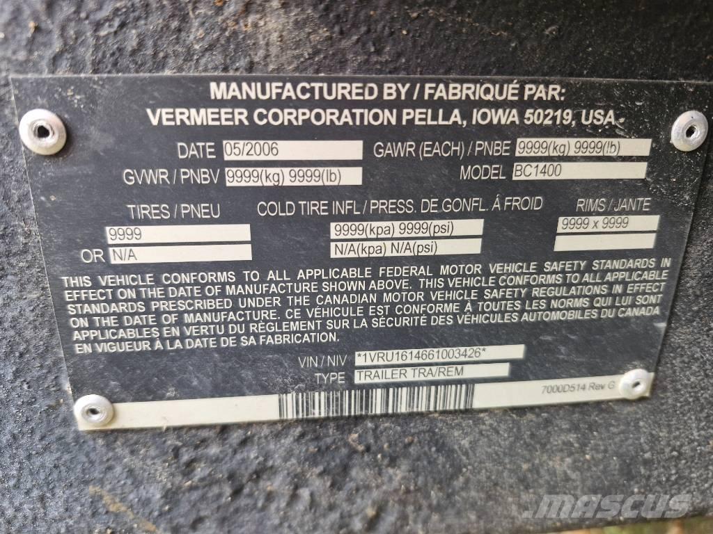 Vermeer BC1400 Подрібнювачі деревини