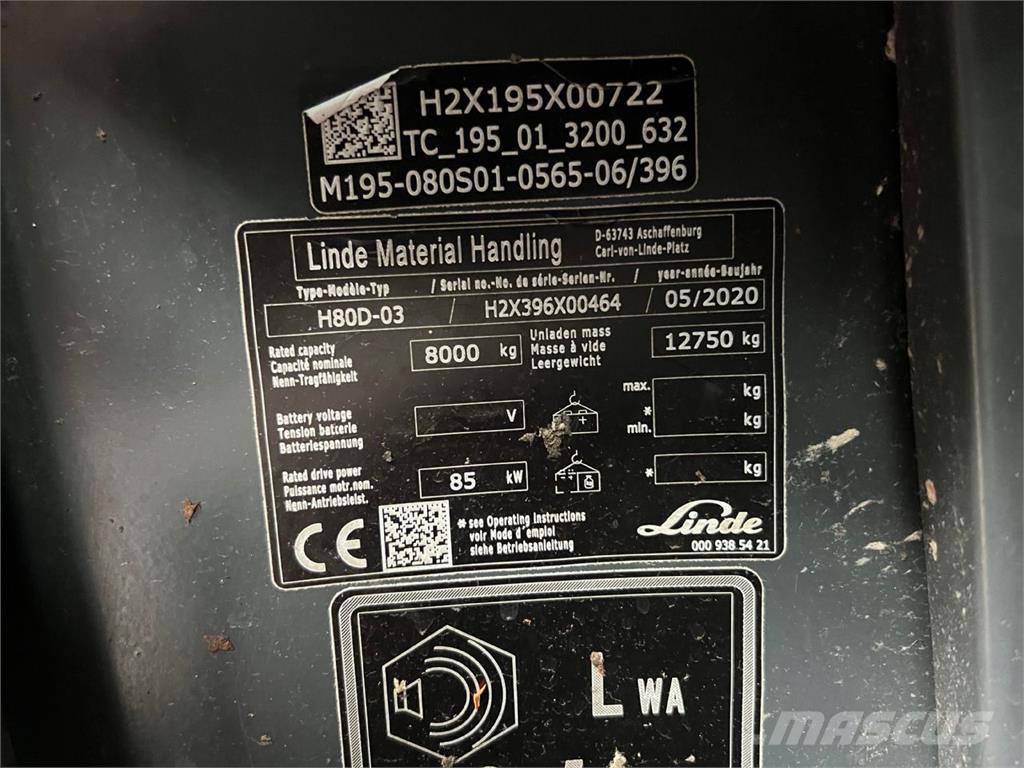 Linde H80D-03 Дизельні навантажувачі