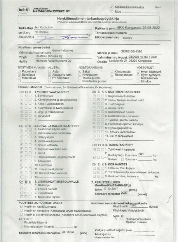 Genie GS 4390 Підйомники-ножиці