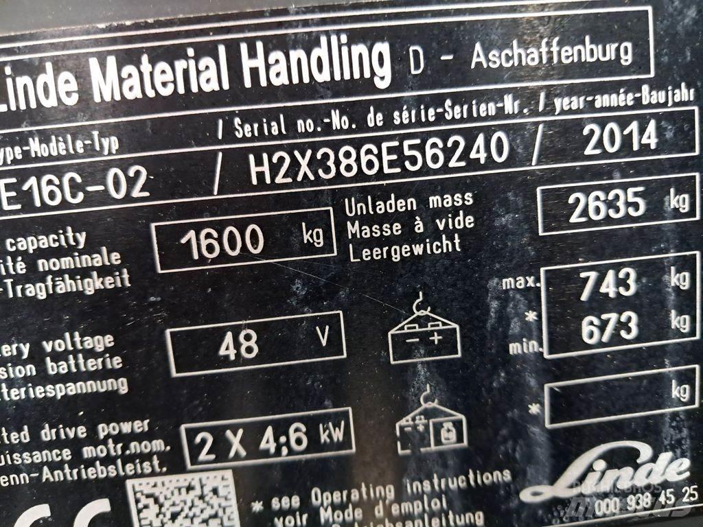 Linde E16C-02 Електронавантажувачі