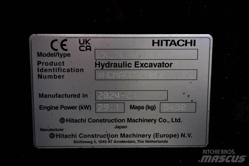 Hitachi ZX 55 U-6P Міні-екскаватори < 7т