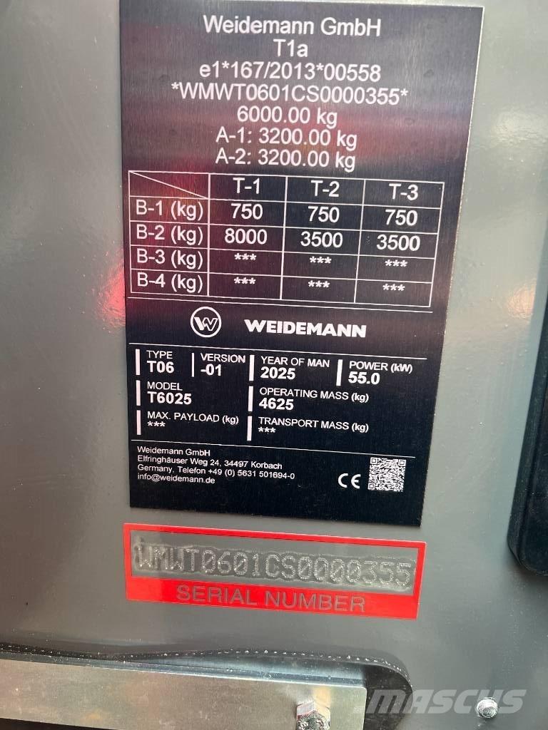 Weidemann T6025 Телескопічні фронтальні навантажувачі