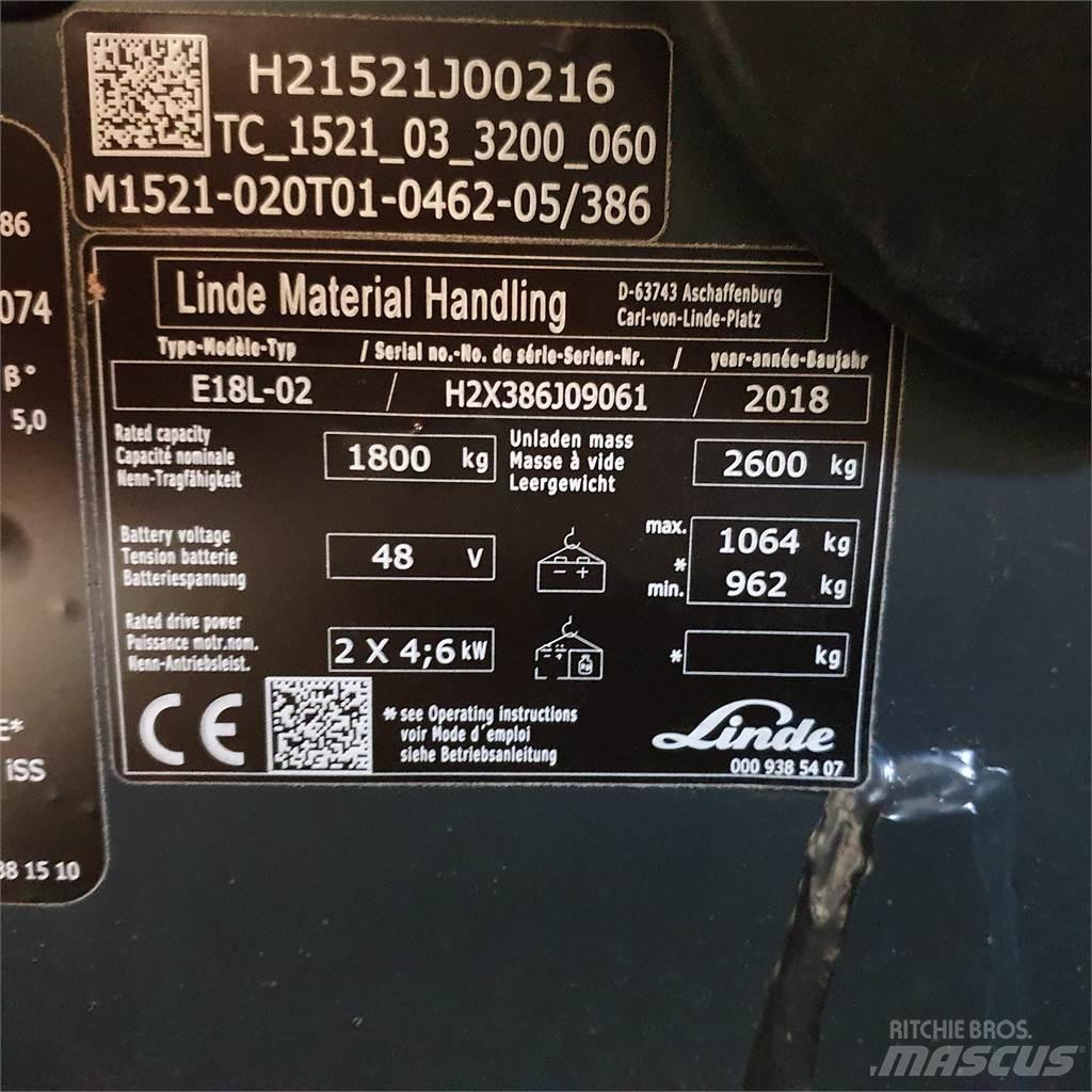 Linde E18L Електронавантажувачі