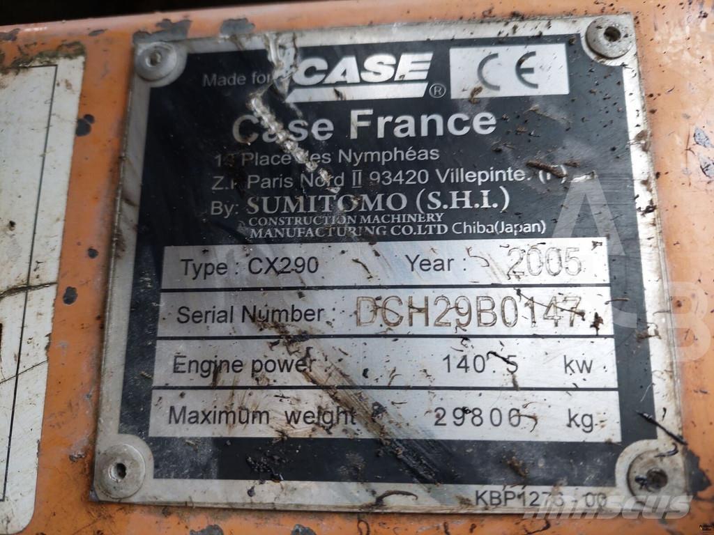 CASE CX 290 Гусеничні екскаватори